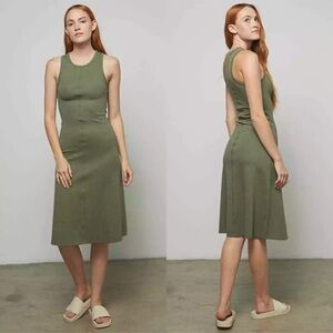 LUNYA Restore Fitted Lounge Dress In Humble Green